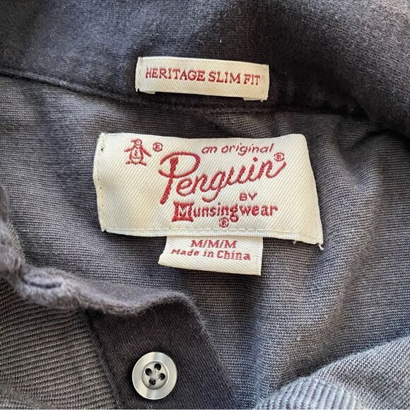 Penguin Polo Heritage Slim Fit Medium Grey - Picture 3 of 4